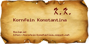 Kornfein Konstantina névjegykártya